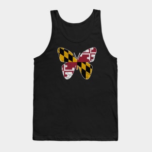 Maryland Flag Butterfly Butterflies Art Vintage Graphic Tank Top